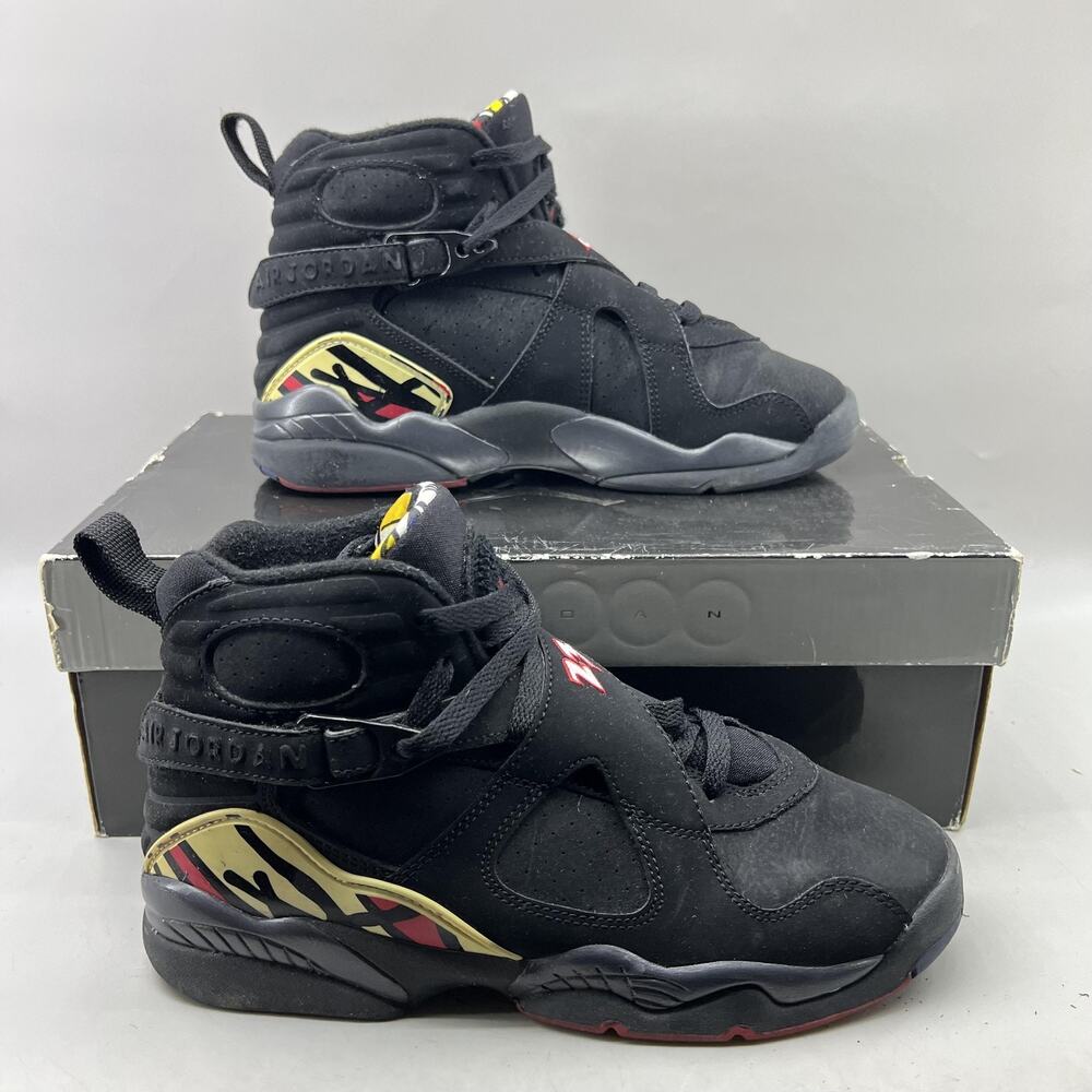Jordan Air Jordan 8 Retro Shoes Youth's 5.5 Y, Women's 7 Black Comfort Sneakers